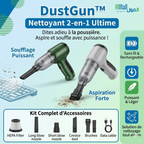 DustGun™ — Souffleur & Aspirateur Sans Fil