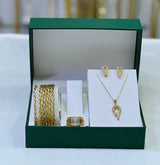 Coffret Bijoux Élégance — Collier, Boucles, Bague & Bracelets