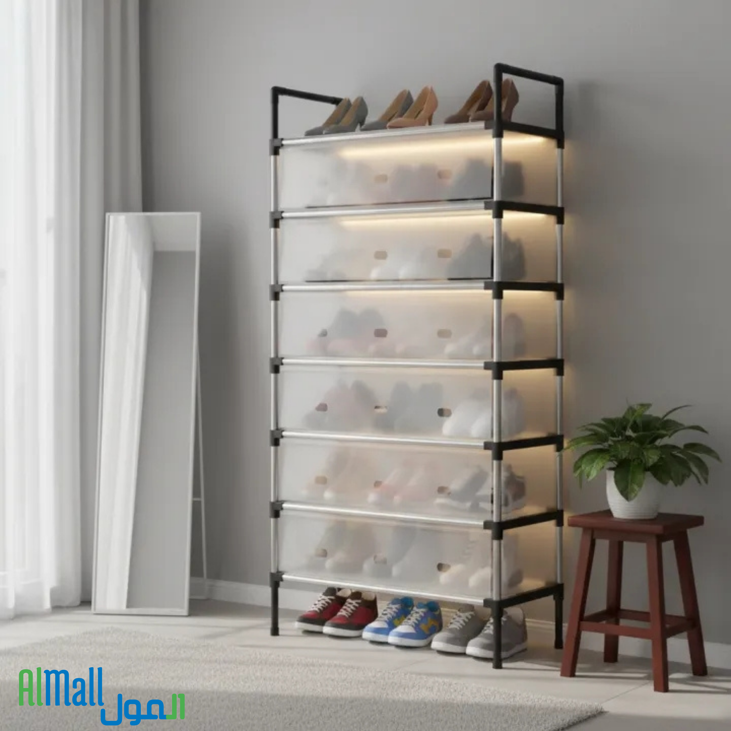 👟 Étagère 7 Niveaux ShoeTower — Rangez jusqu'à 28 paires