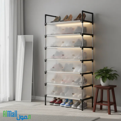 👟 Étagère 7 Niveaux ShoeTower — Rangez jusqu'à 28 paires