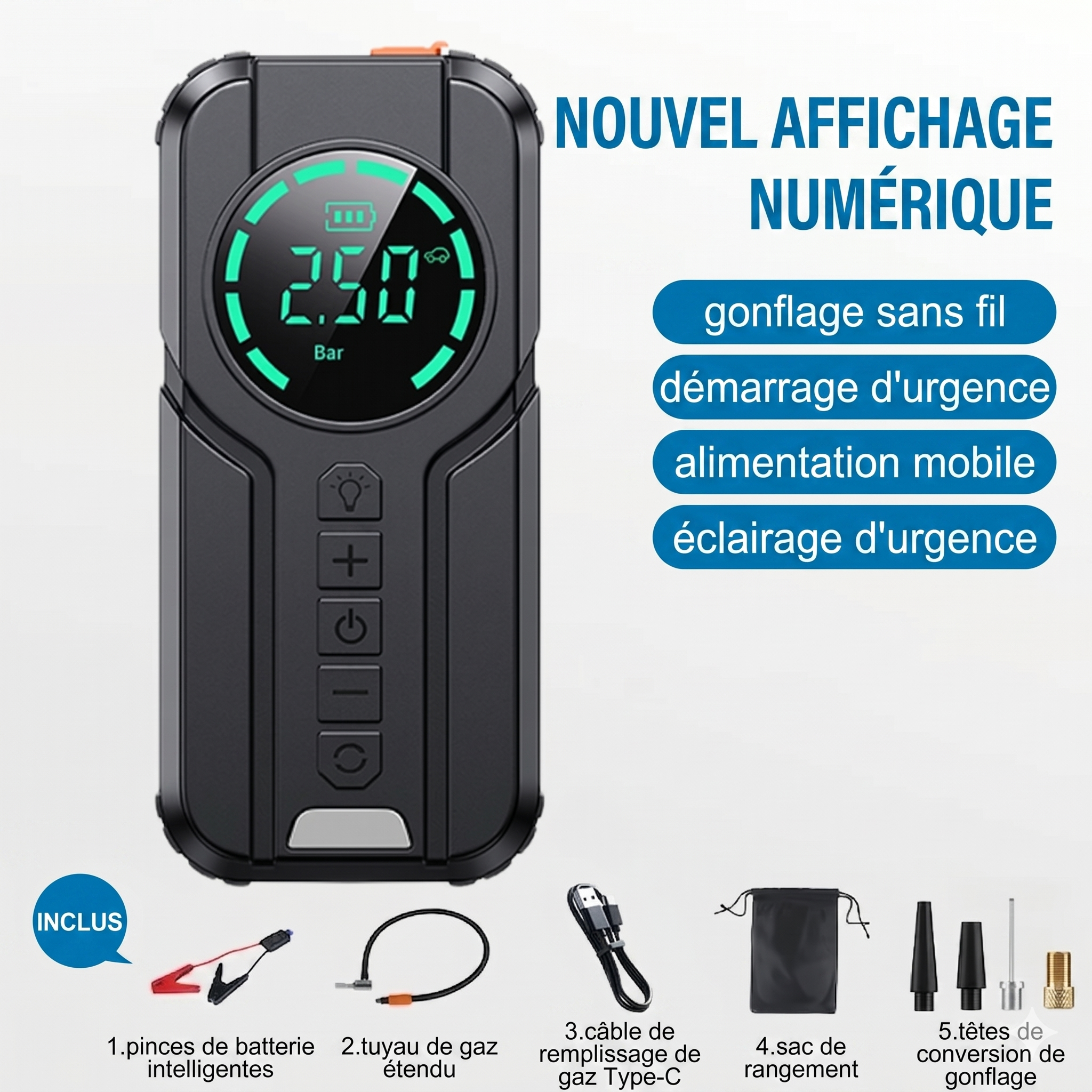 RescuePack™ — Kit Démarrage Auto 4-en-1