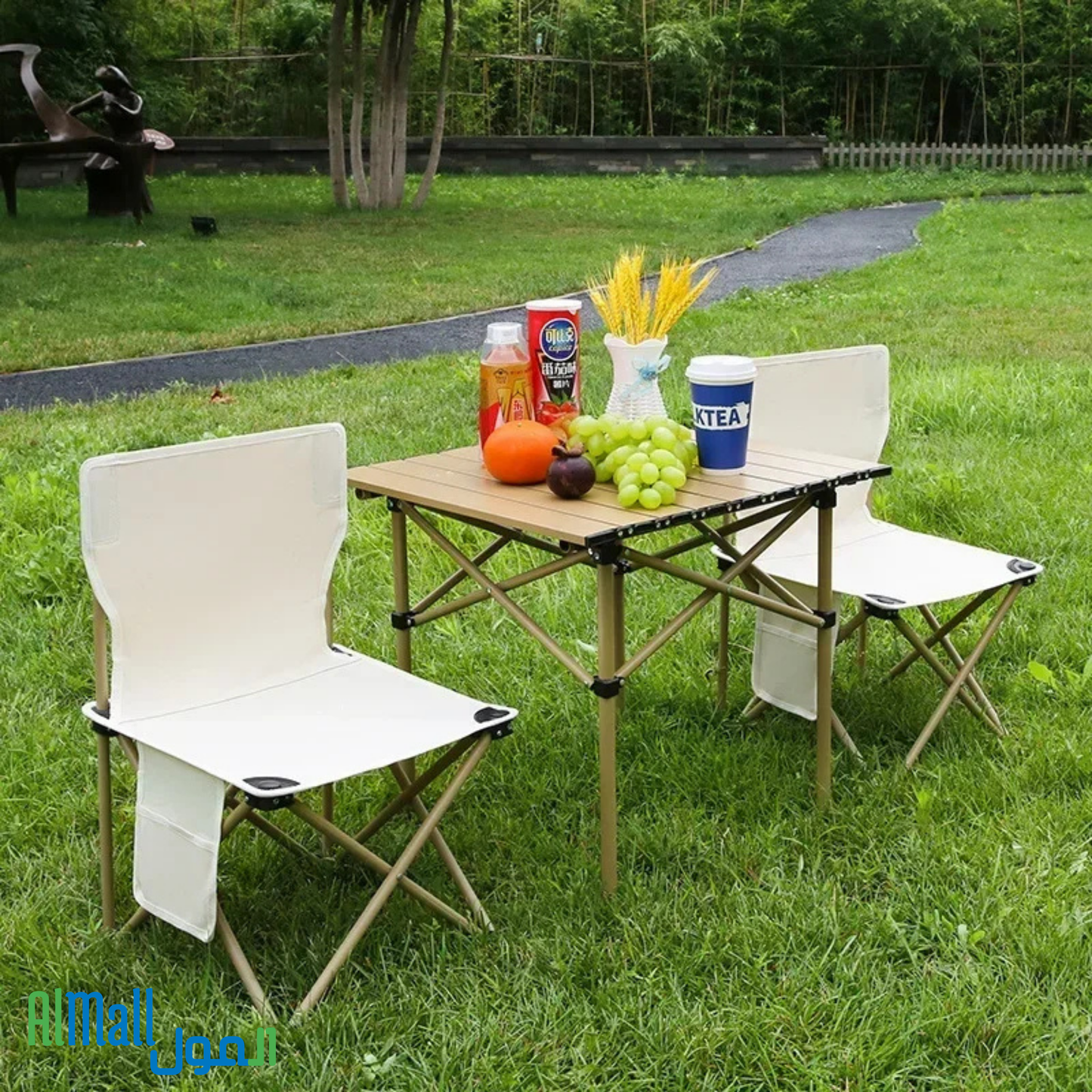 Table + 4 Chaises Pliables - CampSet™