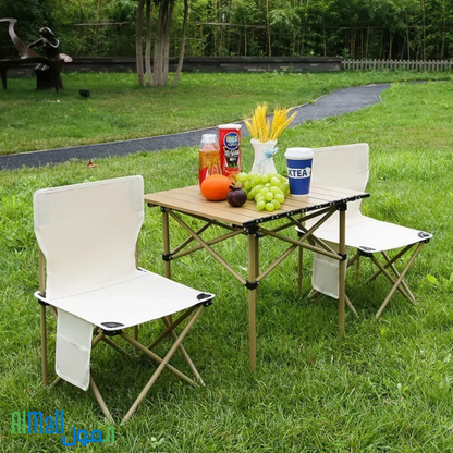 Table + 4 Chaises Pliables - CampSet™