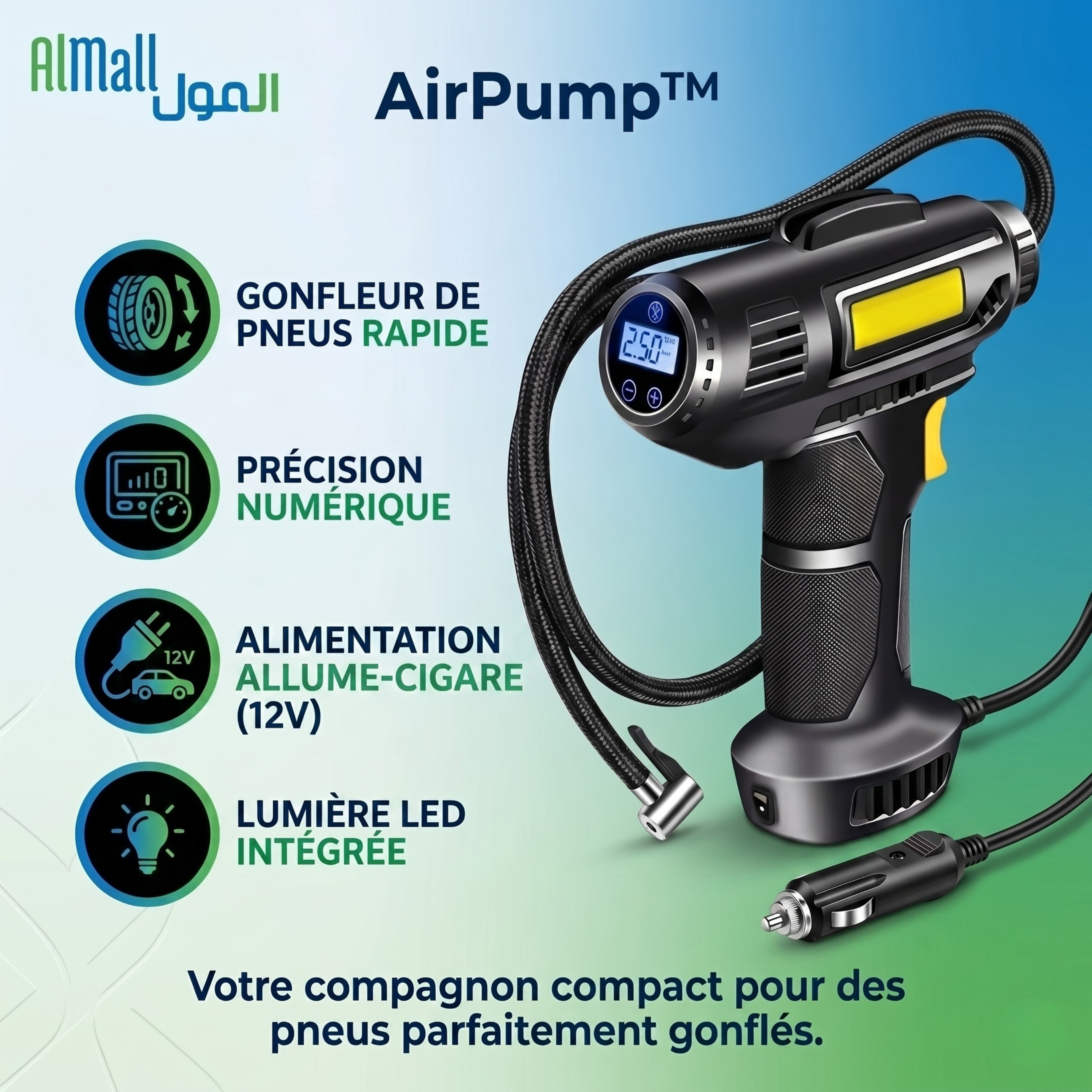 AirPump Pro™ — Compresseur Auto Digital 250 PSI