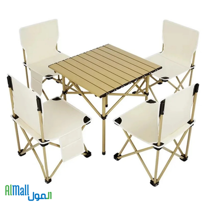 Table + 4 Chaises Pliables - CampSet™
