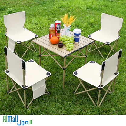 Table + 4 Chaises Pliables - CampSet™
