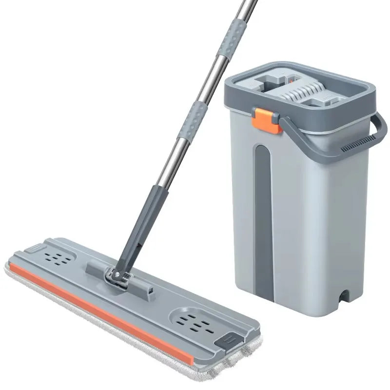CleanSpin™ — Balai Plat avec Seau Essoreur