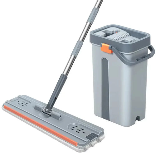 CleanSpin™ — Balai Plat avec Seau Essoreur