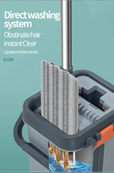 CleanSpin™ — Balai Plat avec Seau Essoreur