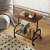 RollTable Pro™ — Table d'Appoint à Roulettes avec Panier de Rangement