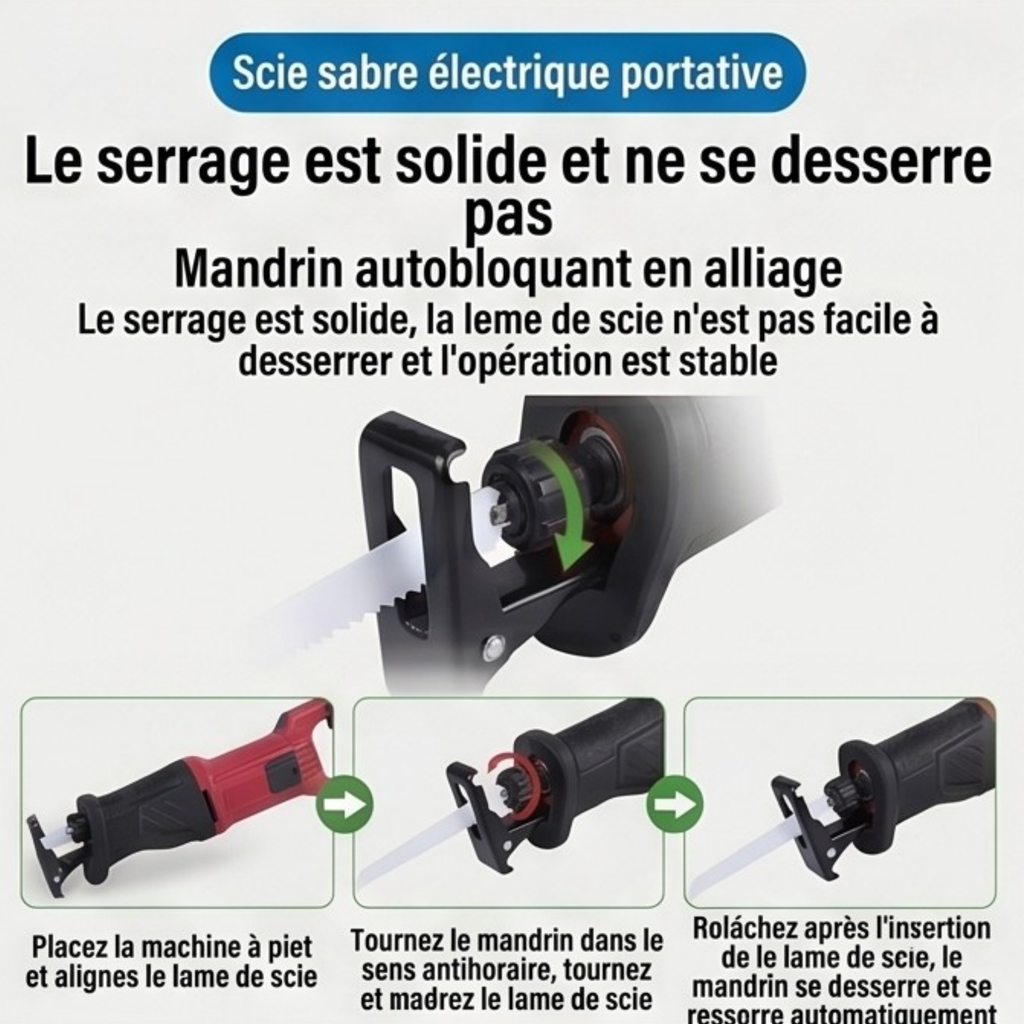 PowerSaw Pro™ — Scie Réciprocante 2500W